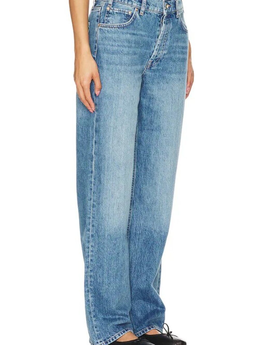 NEW ANINE BING Gavin Long Jeans Atlantic Blue 30 - Picture 2 of 3